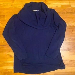 Elie Tahari for Bergdorf Goodman Navy Cowl Neck Cashmere sweater